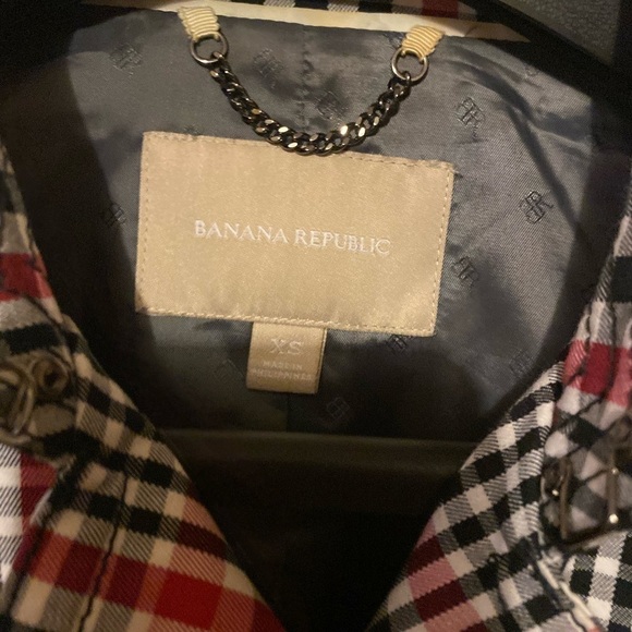 Banana Republic Trench Coat w/ belt Plaid Classic Size XS - Picture 7 of 10